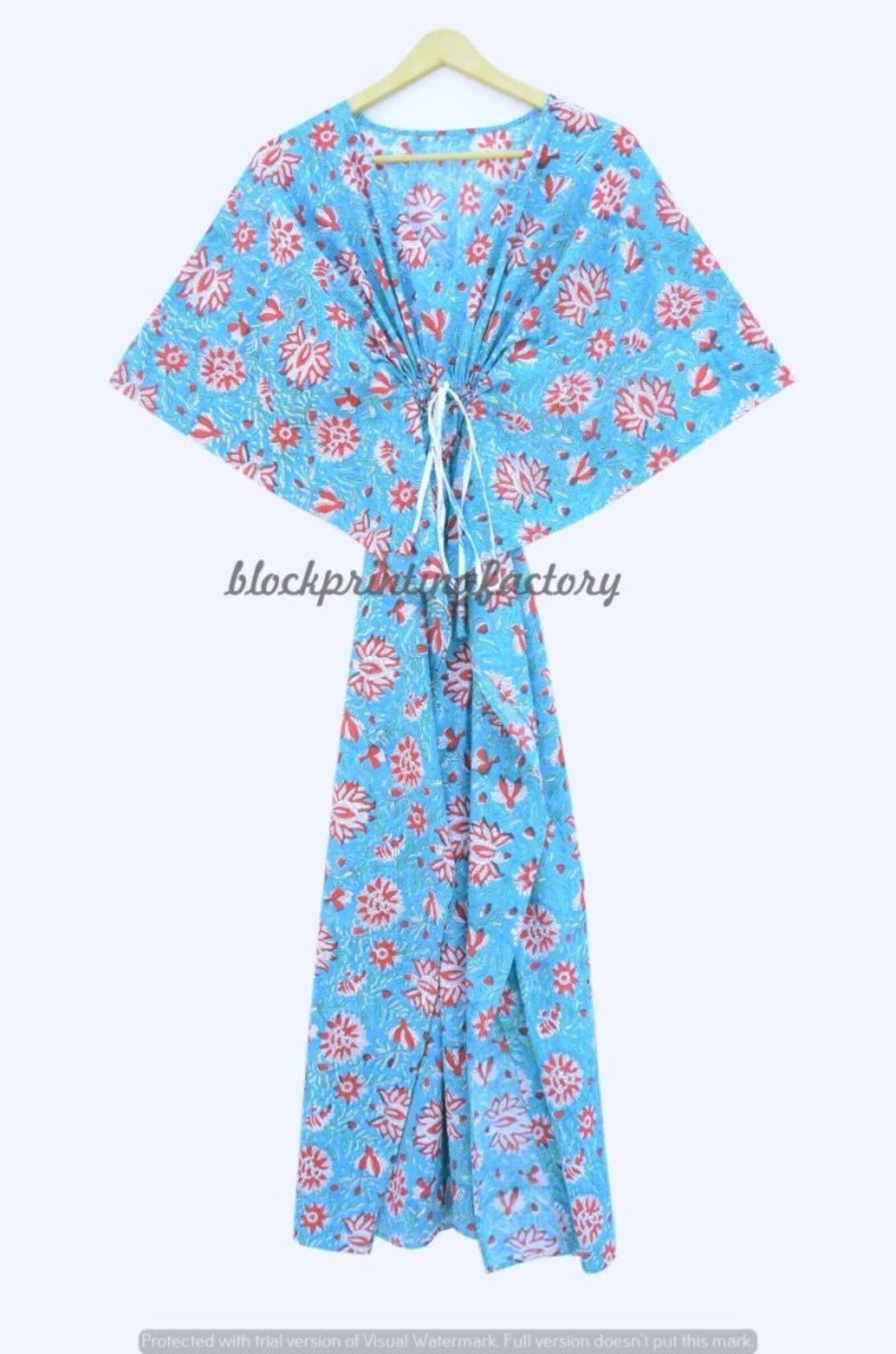 Women Dress Long Caftan Dress Beach Cover Up Cotton Maxi Etsy