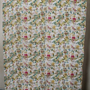 Hand Block Printed Kantha Quilt: King Size Cotton Bedding (90x108 Inches)