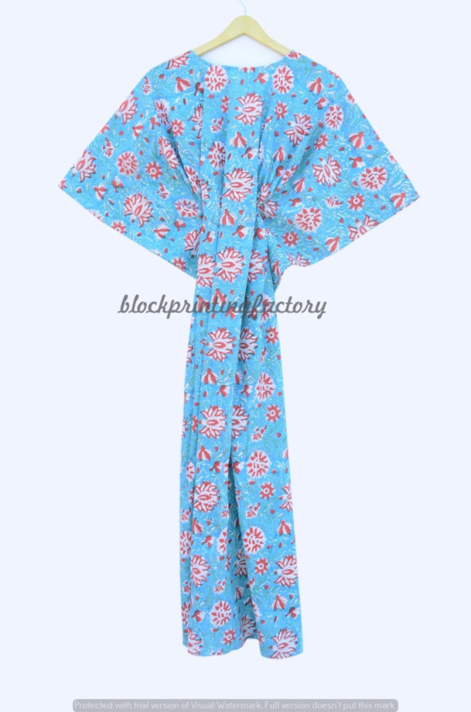 Women Dress Long Caftan Dress Beach Cover Up Cotton Maxi Etsy