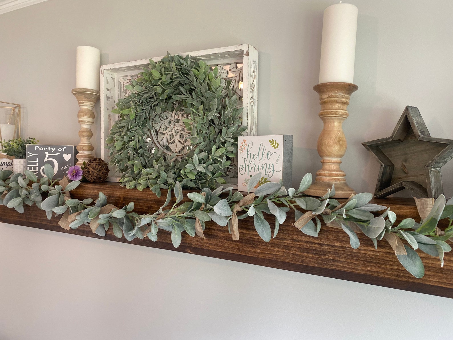 Home Decor/Lambs ear and burlap garland Etsy