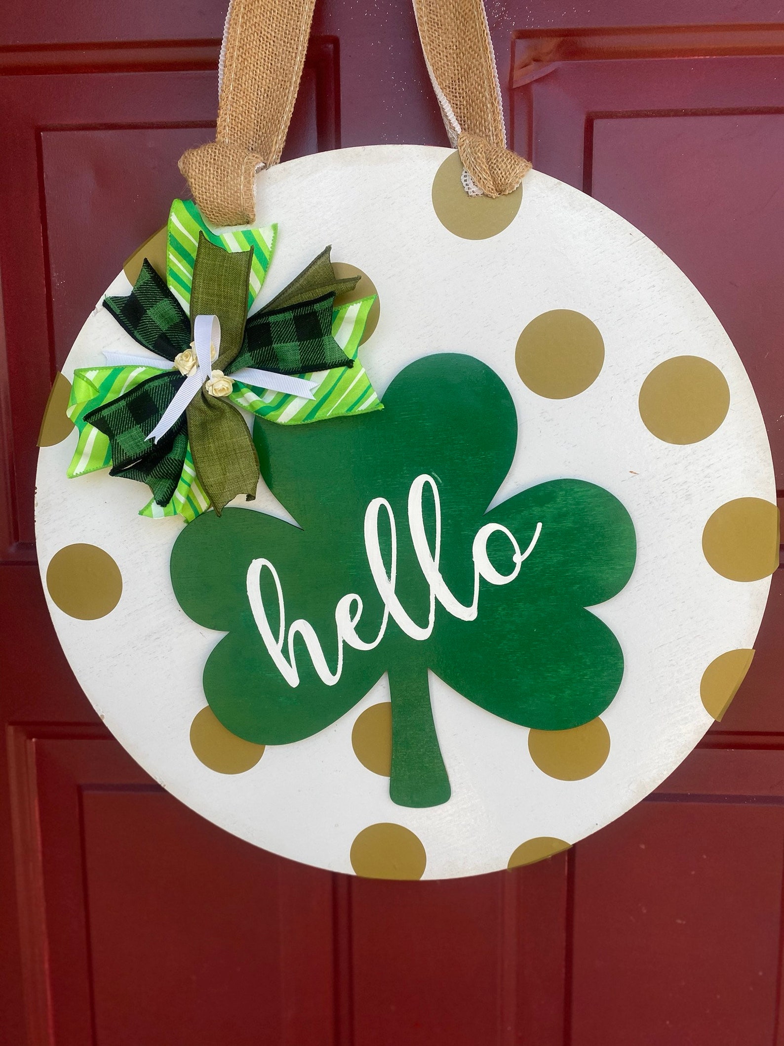 2 in 1 Reversible Door Hanger Valentines Day/ St. Patricks | Etsy