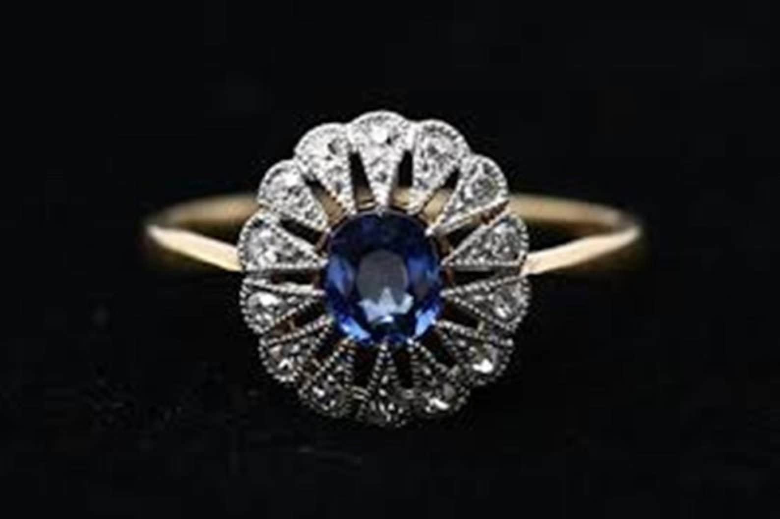 1.62Carat TITANIC Round Cut Blue Diamond Unique Engegament Etsy