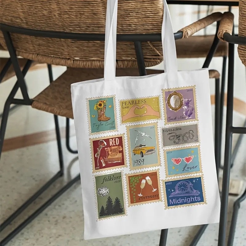 Taylor Swift Albums as Postage Stamps Tote Etsy