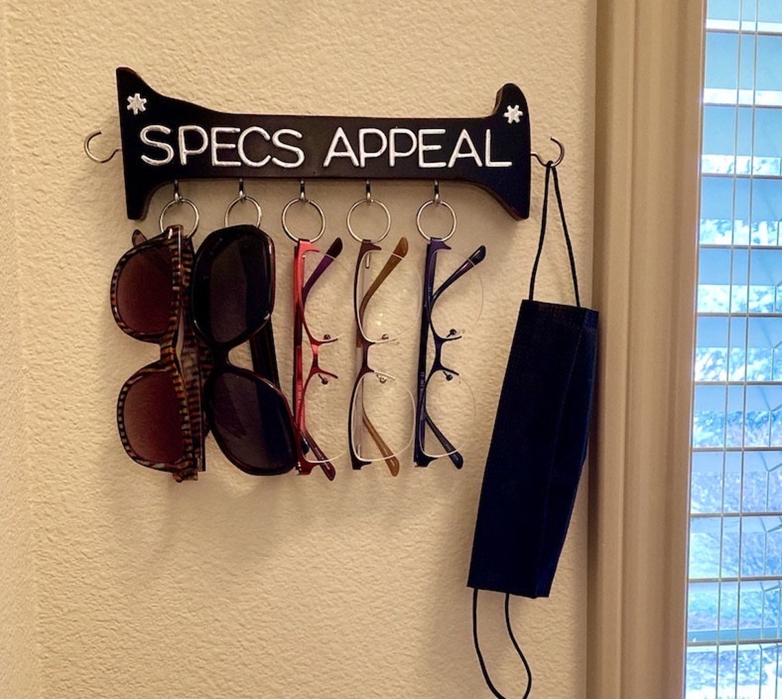 Unique & Compact wall organizer and storage for Sunglasses, reading glasses, keys and masks