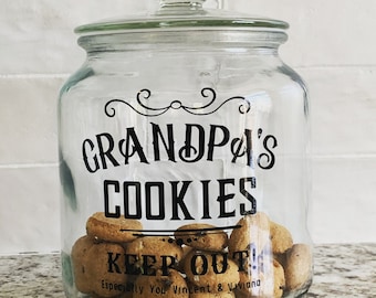 FATHER'S DAY COOKIE Jar, Father's Day Gifts, Personalized Cookie Jar, GrandFather's Gift, Kid's Cookie Jar, Home Decor, Kitchen Canisters