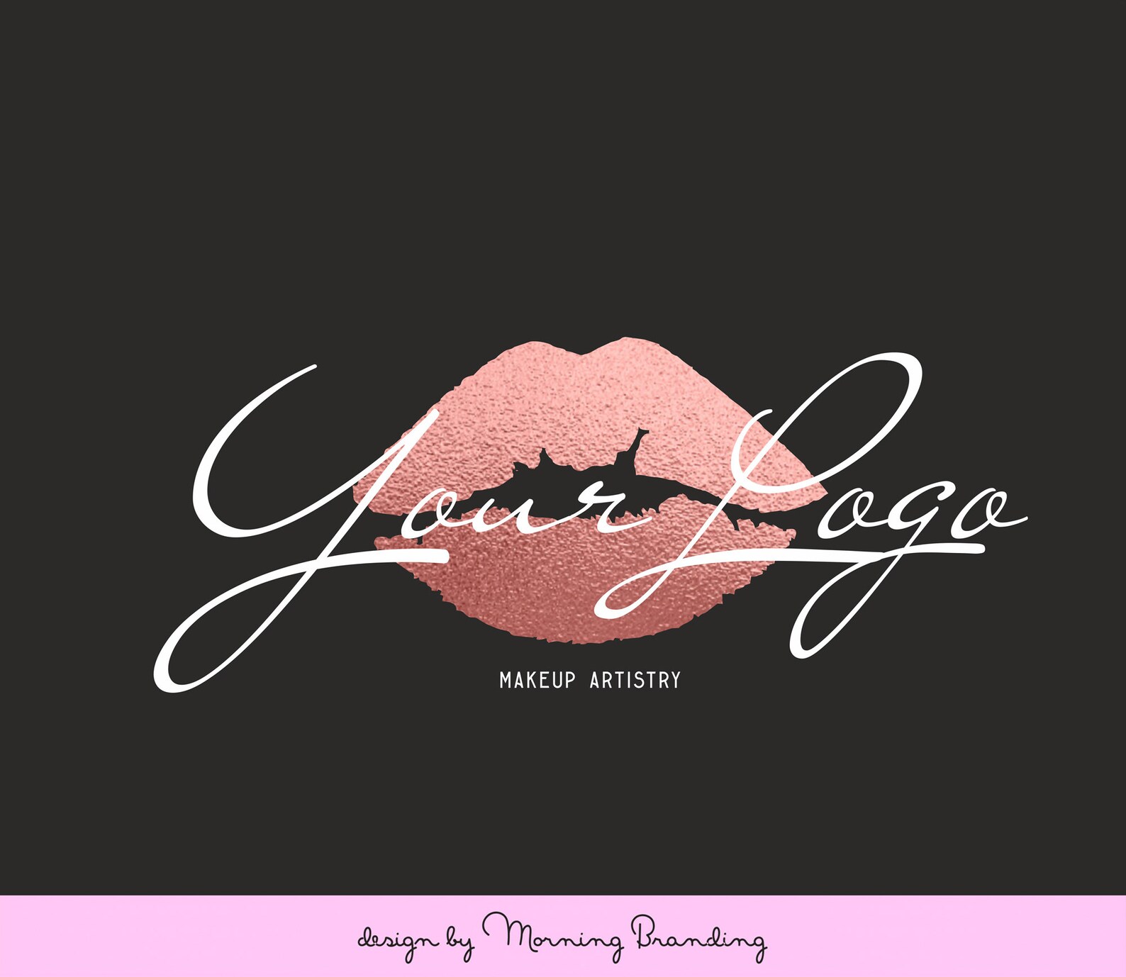 Lip gloss logo Custom logo stamp Beauty logo lipgloss logo Etsy