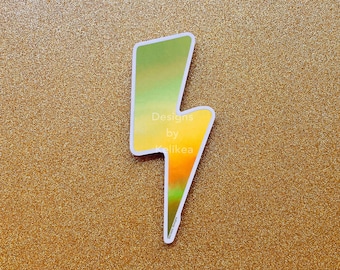 Holographic Lightning Bolt Sticker | Glossy Die Cut Sticker | 80s Sticker | Retro sticker | Vintage Sticker | Hydro Flask | Laptop decal