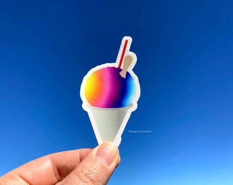 Hawaii Shave Ice Sticker | Shaved Ice | Ice Shave | Snow Cone Sticker | Sno Cone Sticker | Rainbow Sticker