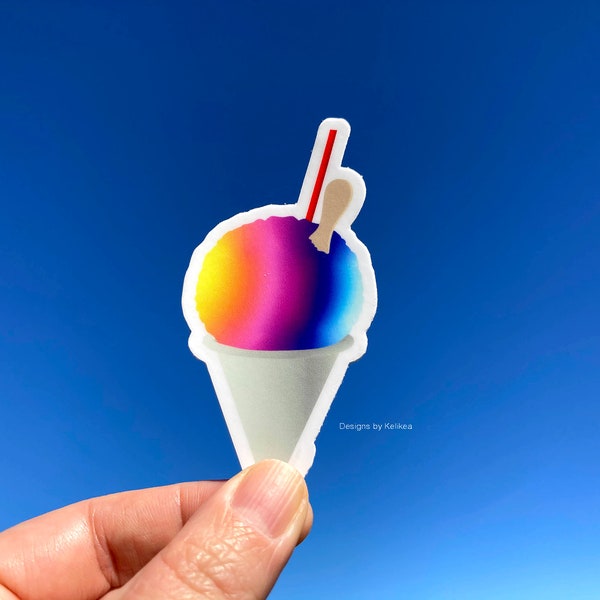 Hawaii Shave Ice Sticker | Shaved Ice | Ice Shave | Snow Cone Sticker | Sno Cone Sticker | Rainbow Sticker