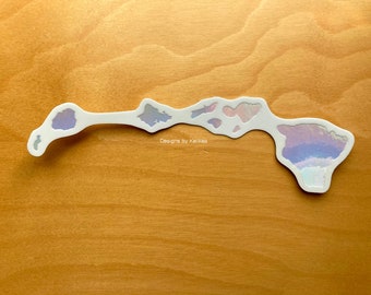 Hawaiian Island Chain Holographic Sticker | Hawaiian Islands | Hawaii | Glossy Hawaii Sticker | Hydro Flask Sticker | Laptop Sticker | Decal