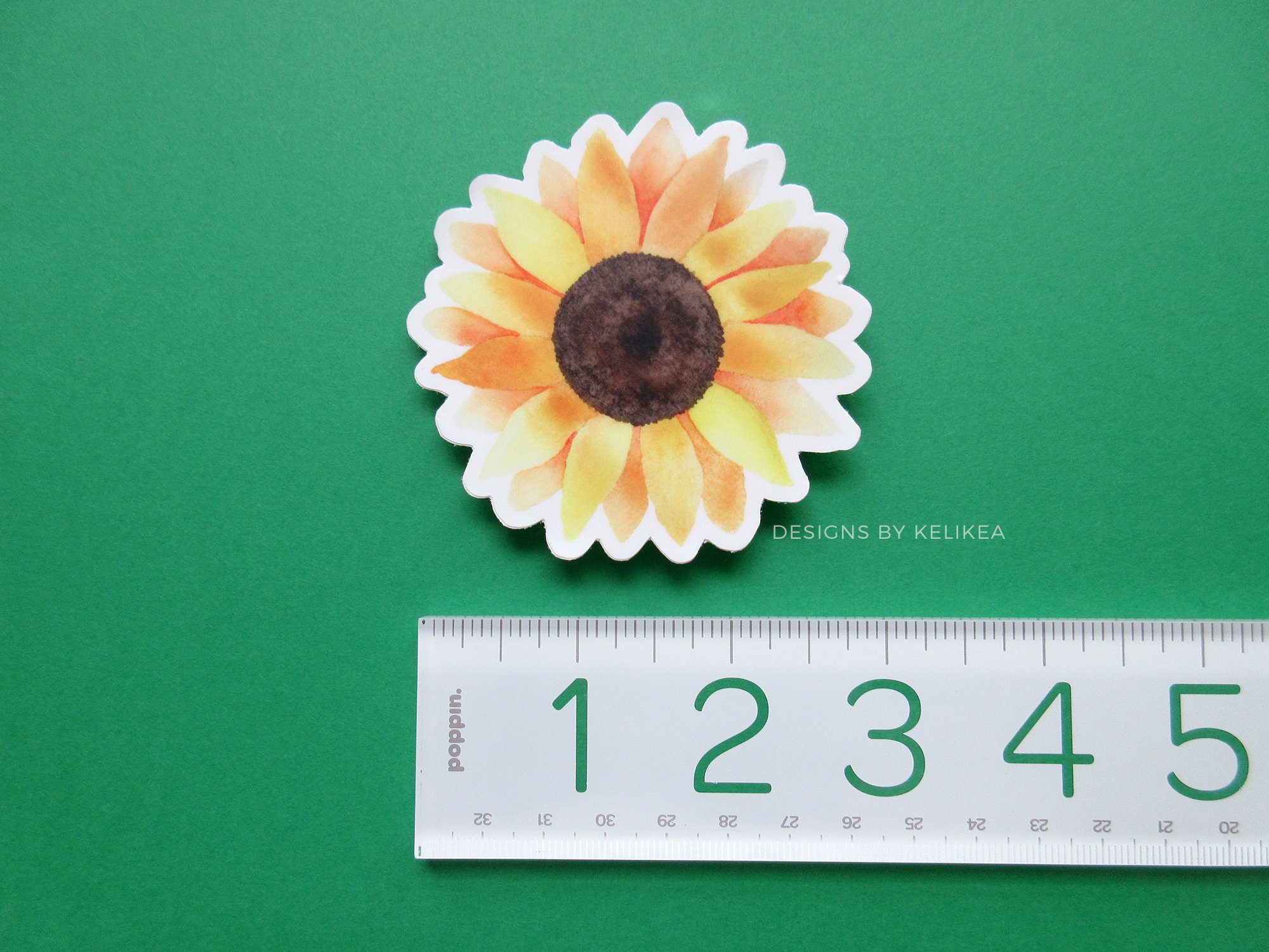 Watercolor Sunflower Premium Vinyl Matte Sticker | Art Sticker ...