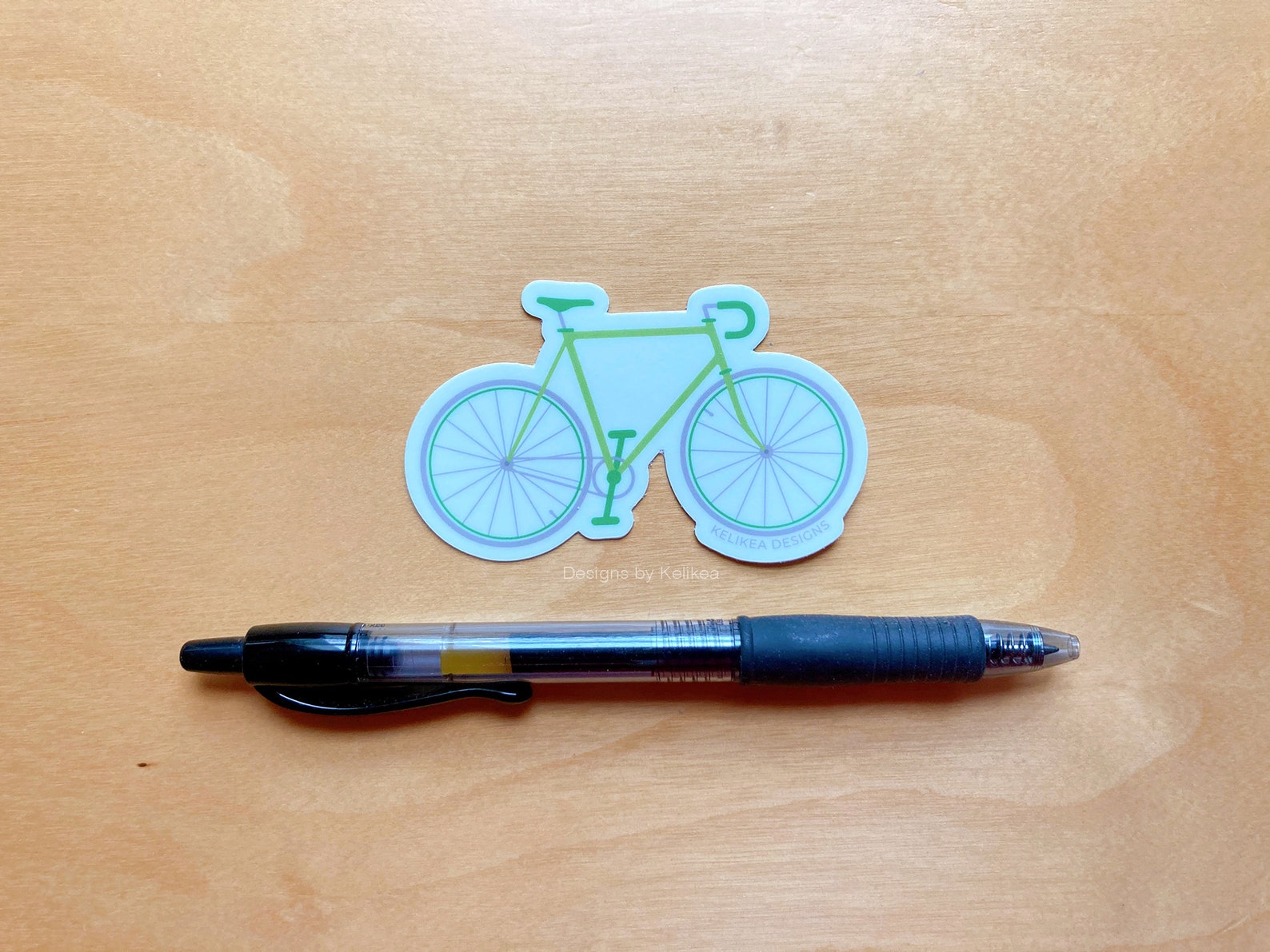 Fixie Bike Die Cut Vinyl Sticker | Fixed Bike | Bicycle Sticker | Green ...