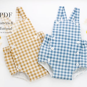 Overall PDF Schnittmuster & Nähanleitung l Easy Overalls PDF l Baby und Kleinkind Nähanleitung l 1 bis 36 Monate l Overall Spielanzug PDF Nähanleitung