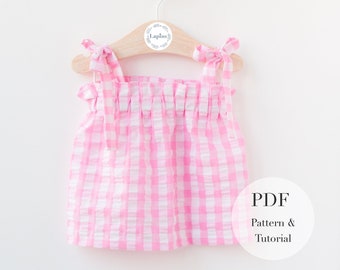 Baby dress PDF Sewing Pattern & tutorial, Baby Top Pattern, Baby dress or Top, Sizes 1-36 months, Dress pdf pattern for Baby clothing