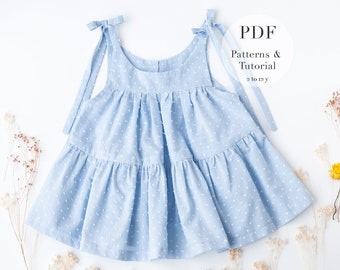 Toddler Dress PDF Sewing Pattern l Ruffle dress Pattern l 2 to 12 years l Girl Dress Sewing Pattern l English and Spanish language