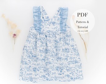 Dress PDF Sewing Pattern l  Babies Toddlers and Kids Dress PDF  Easy Pattern & Tutorial  l 1 to 10 Years  l English and Spanish language l