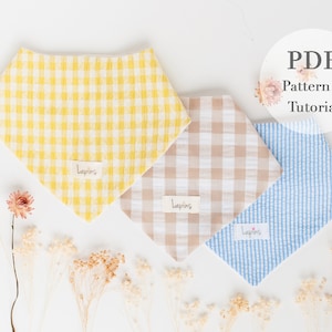 Bib Pattern PDF | Baby Bandana Sewing Pattern | Bib sewing pattern PDF | Baby Bib tutorial | 3 Sizes 3 m to 24 months l English and Spanish