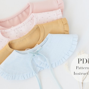 Peter Pan Fake Collar tutorial 0 to 18 months, false collar pattern and instructions, babies Collar PDF sewing pattern