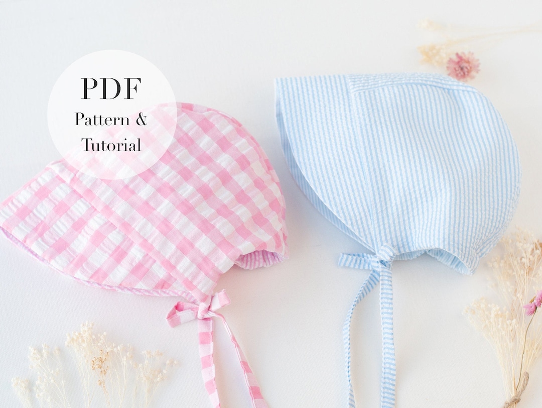 Baby Bonnet PDF Sewing Pattern, Baby Sun Bonnet, Baby Hat Tutorial ...