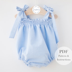 Baby Jumpsuit PDF Pattern & Sewing instructions l Baby Romper PDF tutorial | Sizes 1 to 36 months
