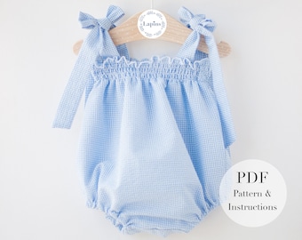 Baby Jumpsuit PDF Pattern & Sewing instructions l Baby Romper PDF tutorial | Sizes 1 to 36 months