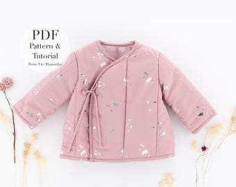 Quilted Wrap Baby Jacket Sewing Pattern | 9-30 Months (PDF)
