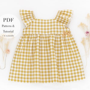 Dress PDF Sewing Pattern & Tutorial l Baby and toddler dress l  Dress with ruffles PDF sewing tutorial l 1 m to 24 months l Spanish- English