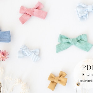 Hair Bow Sewing PDF Tutorial, Baby Hair Bow Pattern, Girls Hair Bow Sewing Instruction, Pinwheel Hair Bow Pattern, Lazo fácil tutorial