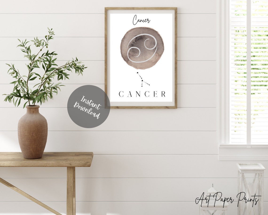 Cancer wall art Cancer sign Cancer wall decor Astrology Etsy