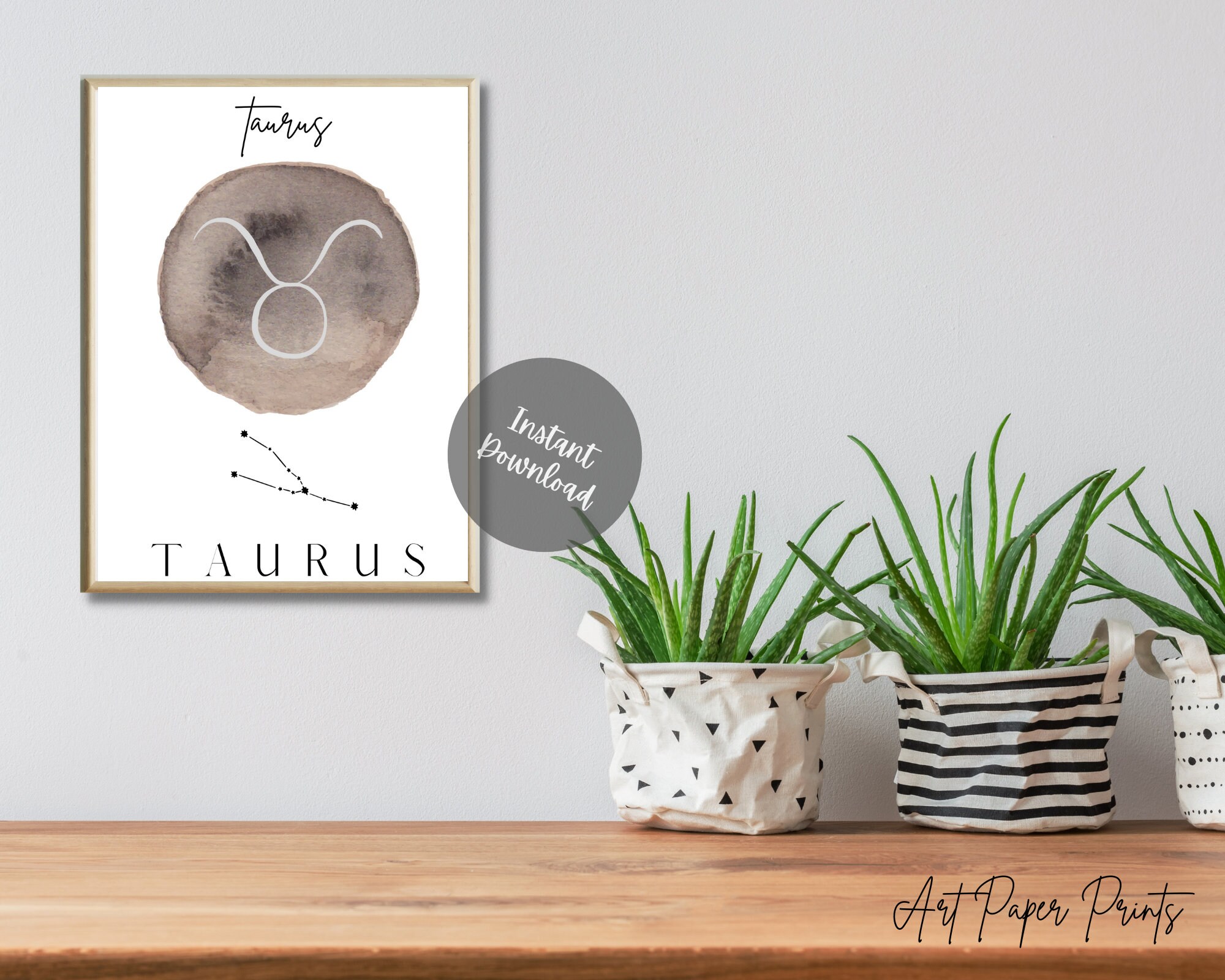 Taurus gift Taurus wall art Taurus art print Taurus wall Etsy