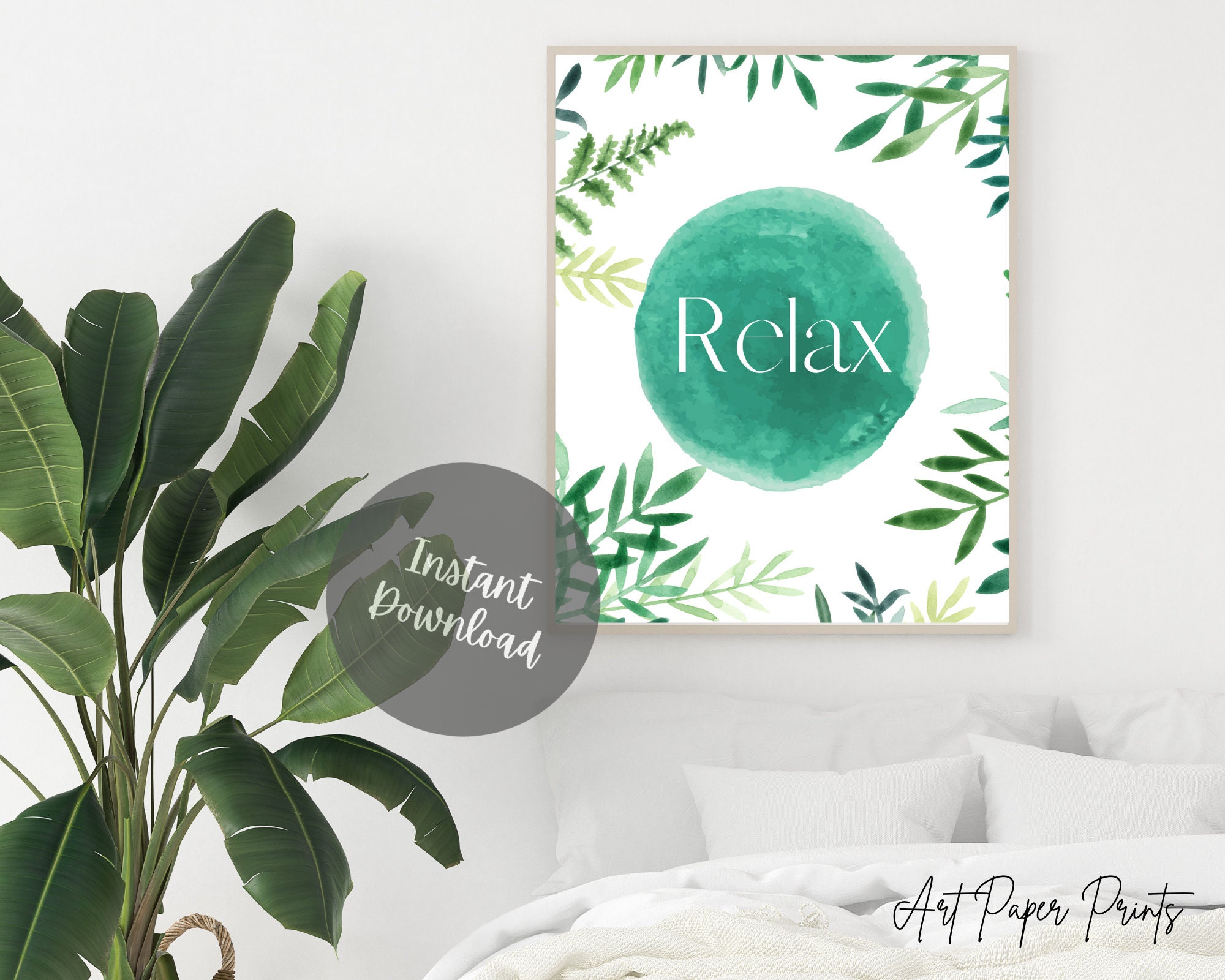 Relax wall art Bathroom decor Bathroom wall art Calming Etsy