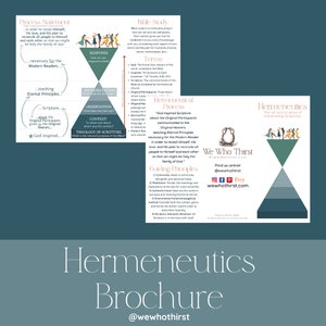 Hermeneutics Brochure, Bible Study help, Bible insert, theology, interprate scripture
