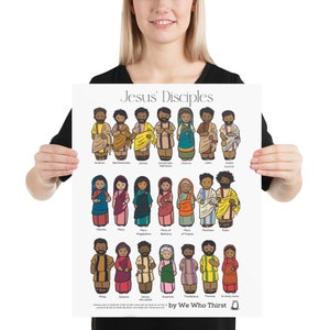 Historically Accurate Jesus&#39; Disciples poster, Female Disciples, 12 Disciples, Sunday School poster, Brown Jesus, Children&#39;s Church