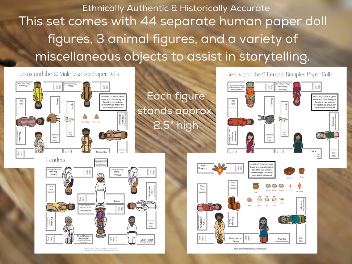 Historically Accurate Easter Creche Paper Dolls, Resurrection, Crucifixion, Bible Story, Gospels ...