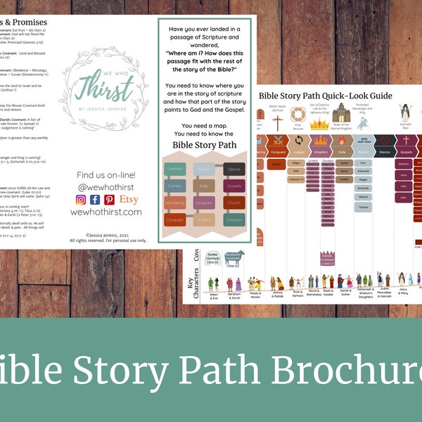 Bible Story Path Brochure, God's Big Story, Sunday School, Bible Insert, Bible Summary, Bible quick-reference guide