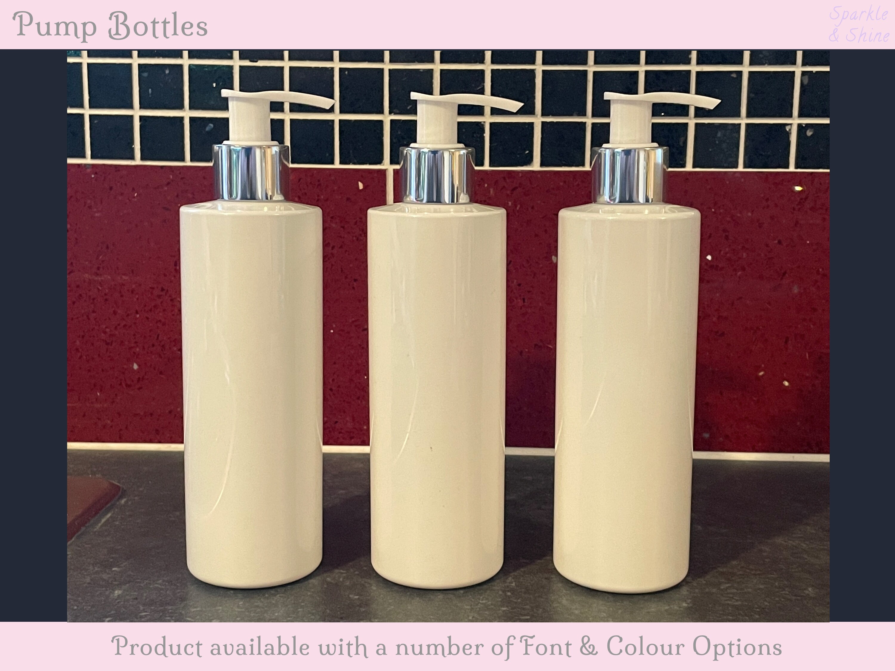 Personalised Pump Bottles In Multiple Colours To Suit your Etsy