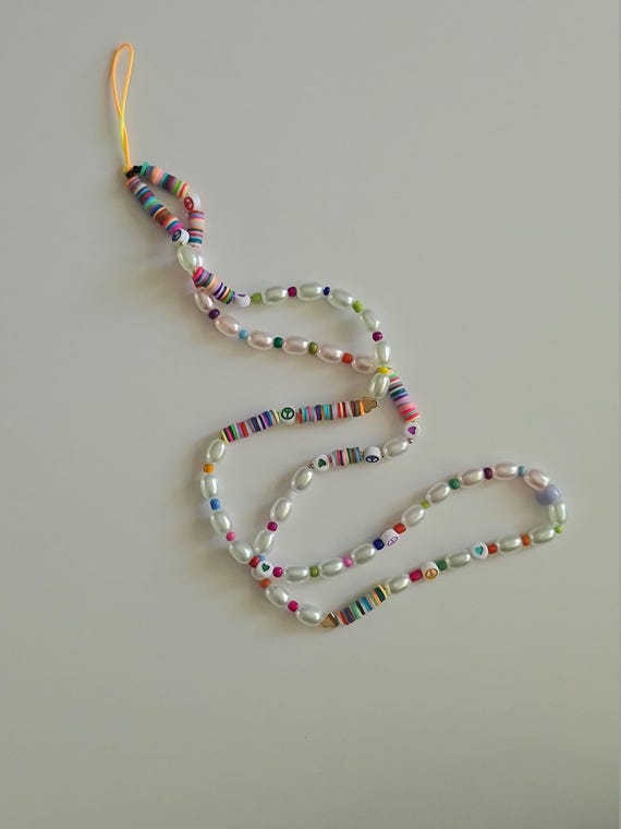 90's Y2K Style Handmade Beaded Phone Strap Phone Charm Phone Accessories Lanyard Camera Crossbody Extra Long Strap