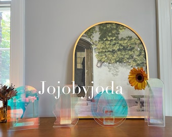 Jarrón acrílico iridiscente moderno: decoración arcoíris para el hogar, cumpleaños, bodas, Navidad, aniversarios, Acción de Gracias, inauguración de la casa.