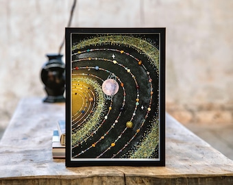 Crystal Wall Art DIY Kit: Green Galaxy Wall Decor