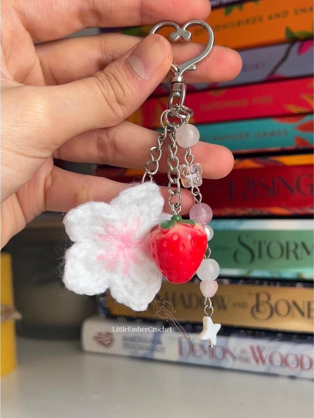 Porte-clés Fraise Sakura Bubble Liquide Porte-clés Fraise Sakura Bubble Liquide