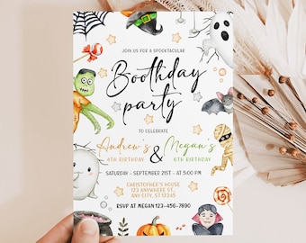 Editable Halloween Birthday Invitation: Spooky Boo-thday Party (Digital Download)