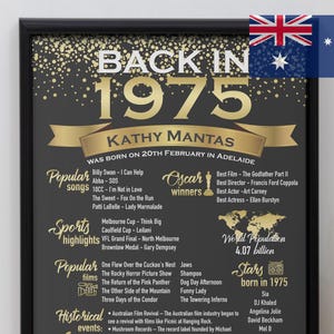 50. Geburtstag Partydekorationen, 50. Geburtstag Poster zum Ausdrucken, 1975er Jahre, 50. Geburtstag Schild, 1975 Geburtstagsposter Rosegold Dekor