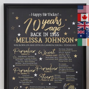 70er geburtstag druckbares Schild 1955 vintage vintage vintage - 70er Jahre Geburtstagsgeschenk 1955 Geburtstagsschild