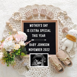 Mother&#39;s Day Pregnancy Announcement: Social Media Template (Digital)
