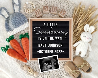 Easter Baby Announcement: Somebunny on the Way (Digital Template)