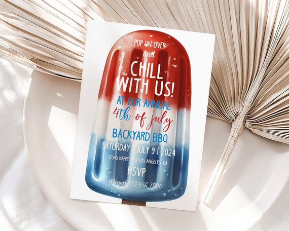 Printable 4th of July BBQ Invitation Template (Instant Download)