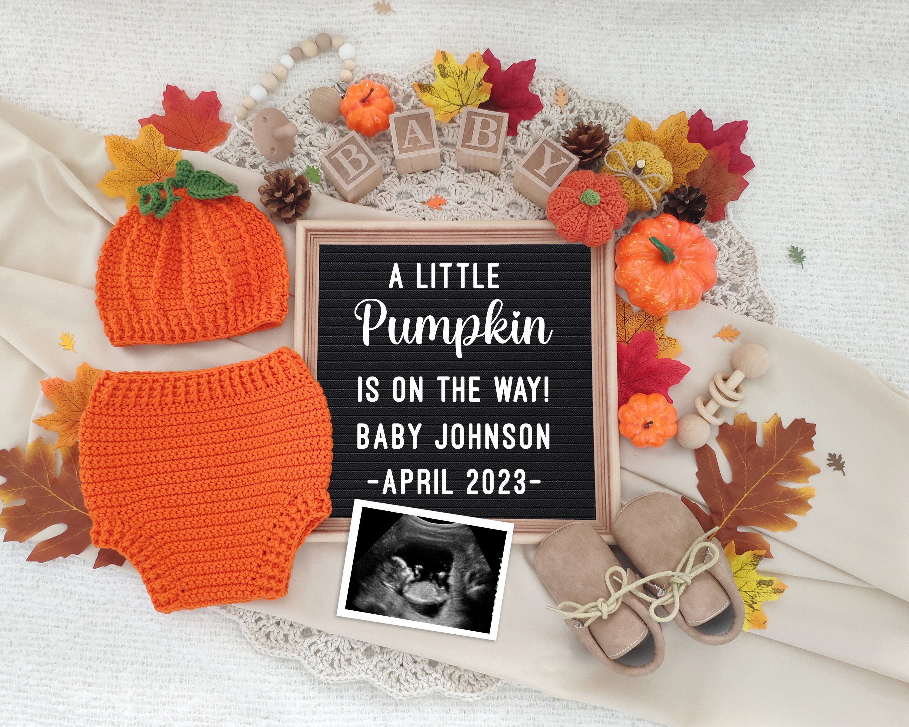 Pregnancy Announcement Digital Fall Baby Announcement Etsy