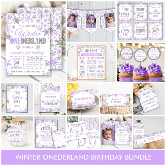 Decorazioni Per Il Primo Compleanno Inverno Onederland Ragazza – Set Con Banner, Cake Topper, Palloncini Fiocco Di Neve Rosa E Banner Foto 12 Mesi - 3