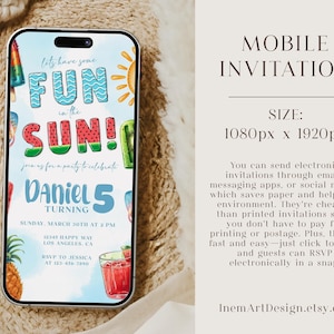 Summer Birthday Invitation: Fun in the Sun, Popsicle & Watermelon (Editable Template) image 5