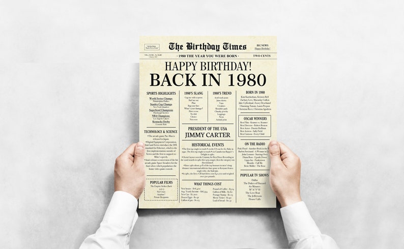1980 birthday poster